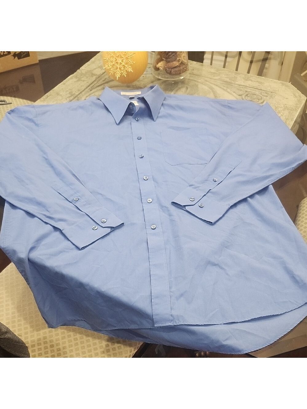 Balmain Paris Mens Navy Collared Dress Shirt XL Oversized